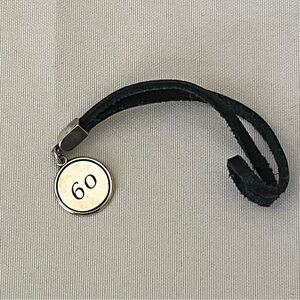 Vintage James Avery Silver “60” Charm on Short Leather Strap